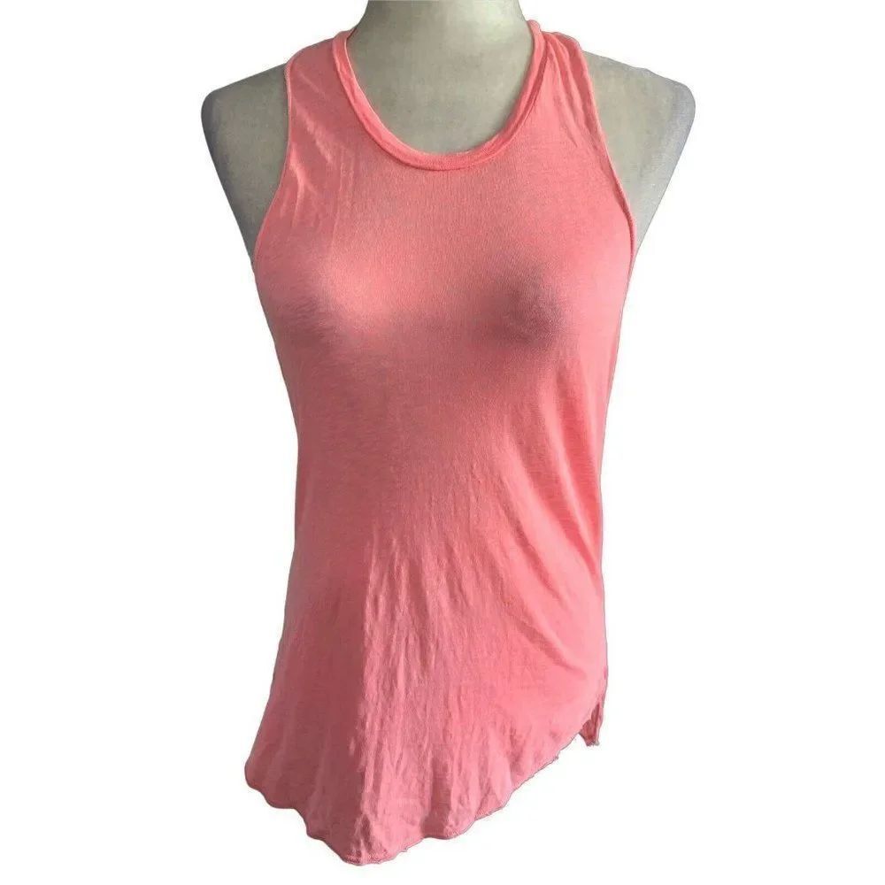 sundry womens solid hot pink tissue cotton tank top 1 small